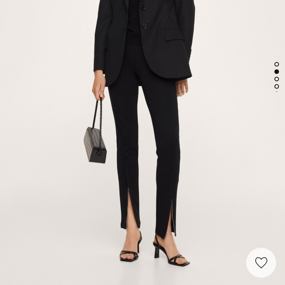 Mango slit hem leggings black XS